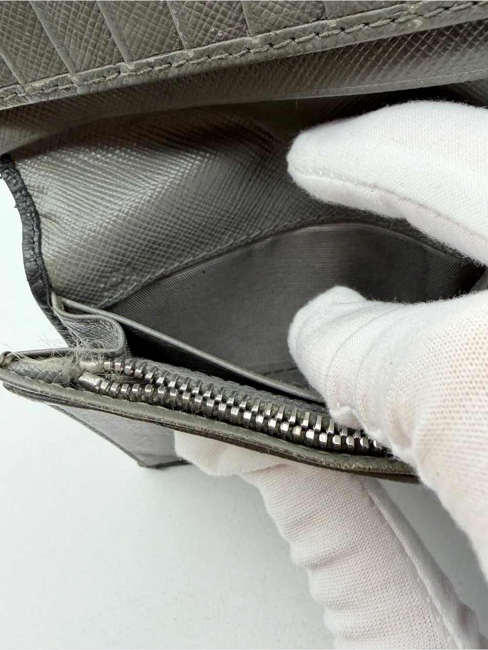 Prada Long Saffiano Leather Bi Fold Wallet